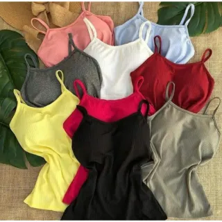 Blusa Feminina Alcinha Kit 3 Unidades - Basica com Bojo Canelada - 1-UNIDADE-  Branco