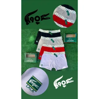 Kit Premium com 3 cuecas boxer em algodão - kit 3 lacoste relevo
