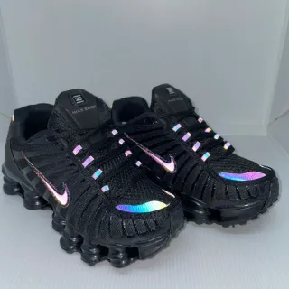 Promoção imperdível: Tênis confortável unissex masculino e feminino com 12 molas, refletivo Preto Arco Iris camaleão - Arco Iris