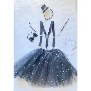 Feminina Mágica Fantasia Adulto para Festas de Carnaval Circo - Preta