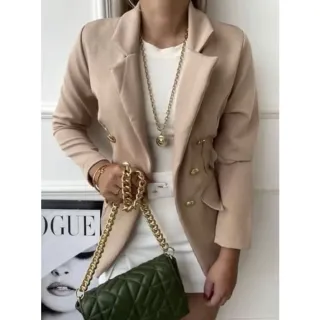 Sobretudo Feminino Maxi Longo Blazer Alfaiataria Casaquinho Com Botão - Verde Bandeira