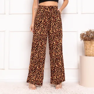 Estampa oncinha pantalona feminina: calça com estilo e elegância - onça pequena