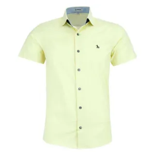 Lançamento Luxo: Camisa Social Manga Curta Amil Slim Ultron - Marinho