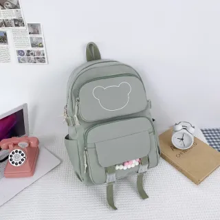 Alça ajustável Mochila B1001 estilo Estudante Multicompartimento JORGE - Rosa