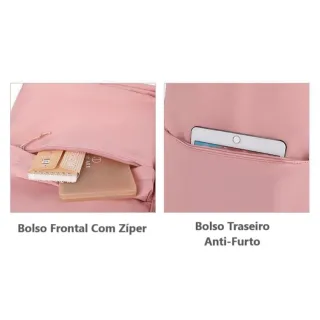 Moda Casual Universitária: Mochila Feminina Unissex para Viagem Escolar 666-4 - Roxo Escuro