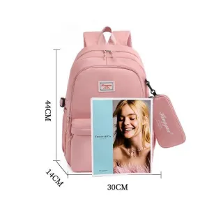 Moda Casual Universitária: Mochila Feminina Unissex para Viagem Escolar 666-4 - Roxo Escuro