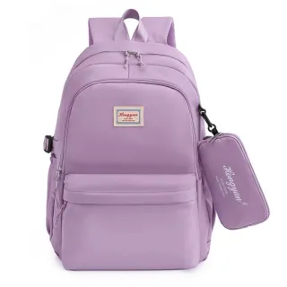 Moda Casual Universitária: Mochila Feminina Unissex para Viagem Escolar 666-4 - Roxo Escuro