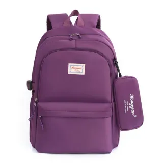 Moda Casual Universitária: Mochila Feminina Unissex para Viagem Escolar 666-4 - Roxo Escuro