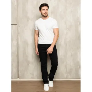 Calça Slim Masculina Premium Black Jeans Amaciada com Elastano - Preto