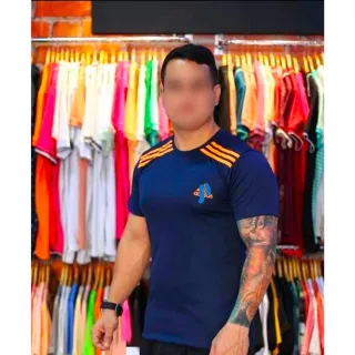 DryFit Esportiva Masculina Camiseta - Cinza