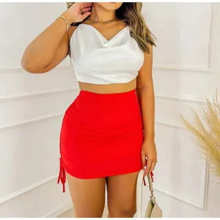 Moda Gringa: Saia Suplex Drapeada Ajustável com 2 Regulagens - Animal Print