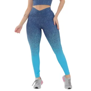 Legging Feminina Degrade para Academia, Ginástica e Caminhada - Azul