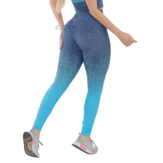 Legging Feminina Degrade para Academia, Ginástica e Caminhada - Azul