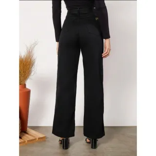 Promoção Calça Jeans Feminina Wide Leg Pantalona Cintura Alta - Azul