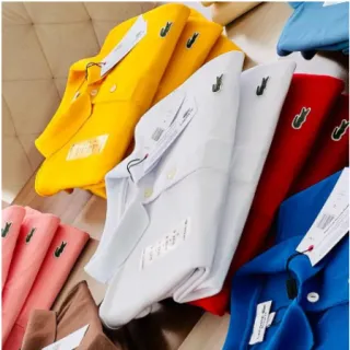 Queima de Estoque: Camisa Polo Lacoste Gola Básica Masculina Manga Curta - Preto