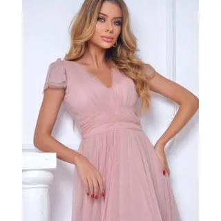 Varias cores vestido de festa manga brilhoso três Marias - Pink