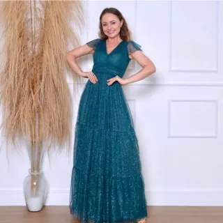 Varias cores vestido de festa manga brilhoso três Marias - Pink