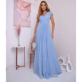 Varias cores vestido de festa manga brilhoso três Marias - Pink