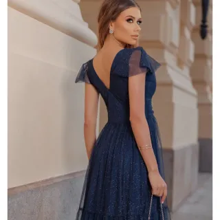 Varias cores vestido de festa manga brilhoso três Marias - Pink