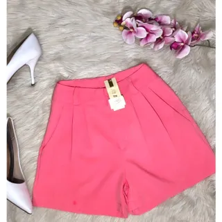 Shorts Alfaiataria Feminino Social 9251 - Vermelho