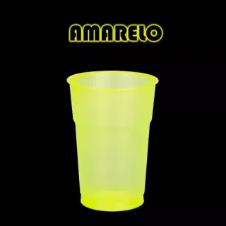 Festa Balada Copos Neon Descartáveis 300ml - Kit com 50 Unidades - Rosa