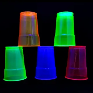 Festa Balada Copos Neon Descartáveis 300ml - Kit com 50 Unidades - Rosa