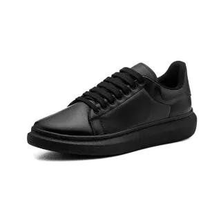 Sneaker Confort Flexível Dia a Dia - Tênis Casual Sola Alta 5 cm - PRETO/PRETO