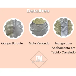 Moda evangélica: Blusa Comprida Tule Bufante Manga Longa - Branco manga longa