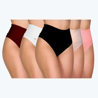 Kit de Calcinhas Modeladora com Cós Alto Duplo Fio Duplo - 4 Unidades - GG