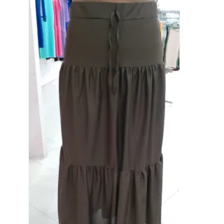 Saia Lisa Camadas Longa com Elástico - 3 Marias Blogueiras - Branco