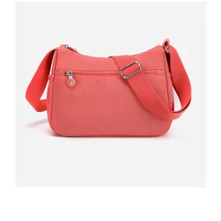 Causal Nylon Multicamadas Bolsa Feminina Ombro Mensageiro - Rosa