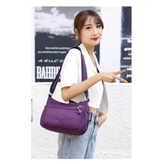 Causal Nylon Multicamadas Bolsa Feminina Ombro Mensageiro - Rosa