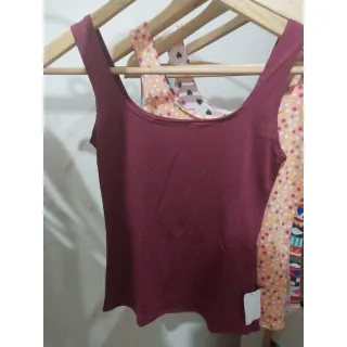 Oferta regata feminina básica alça larga lycra - Estampada