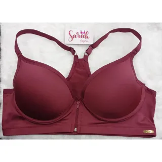 Bojo Plus Size Sutiã Abertura Frontal Zíper Alça Nadador Reforçada - Chocolate