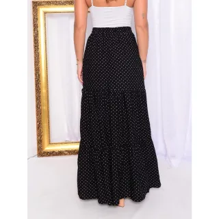 Saia Feminina Animal Print Onça Longa com Babados - 3 Marias - Pink Poa