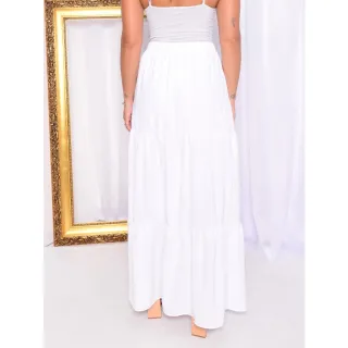 Saia Feminina Animal Print Onça Longa com Babados - 3 Marias - Pink Poa