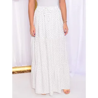 Saia Feminina Animal Print Onça Longa com Babados - 3 Marias - Pink Poa