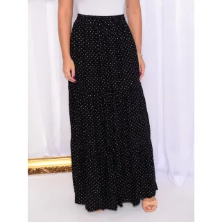 Saia Feminina Animal Print Onça Longa com Babados - 3 Marias - Pink Poa