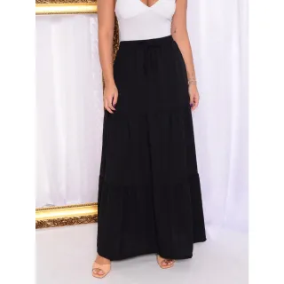 Saia Feminina Animal Print Onça Longa com Babados - 3 Marias - Pink Poa