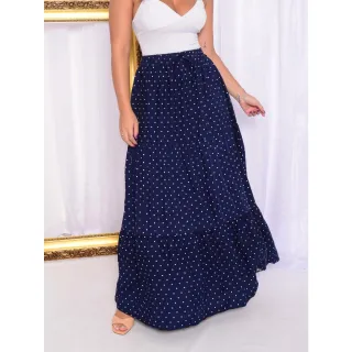 Saia Feminina Animal Print Onça Longa com Babados - 3 Marias - Pink Poa