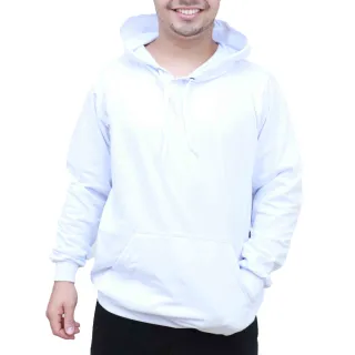 Moletom Canguru Liso de Algodão - Blusa de Frio Masculina e Feminina - Branco