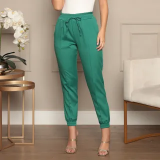 Elegance Feminina Jogger Calça Alfaiaria - Bege