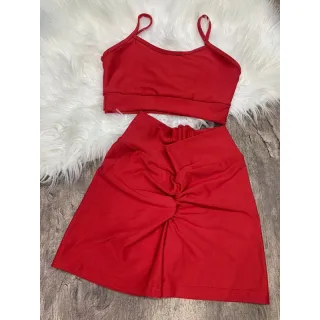 ALÇA RETA Conjunto Fitness - Empina bumbum - Vermelho