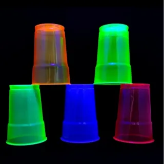 Festa Balada Copos Neon Descartáveis 300ml - Kit com 50 Unidades - Rosa