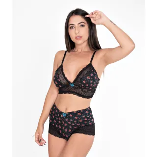 Conjunto Lingerie Baby Dool Short Doll Pijama REF-2481 - Kit C/5 - Mixta