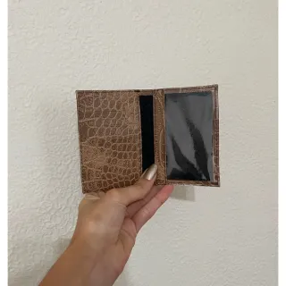 Porta Cartão Slim, Carteira Pequena, CNH - Marrom