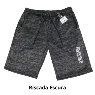Treino Academia Casual Masculina Moletinho Bermudas Kit 3 - CINZA, VERDE MILITAR E GRAFITE