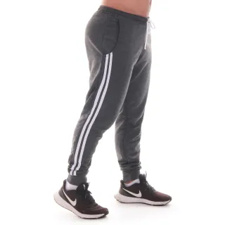 Calça Jogger Masculina de Moletom Slim com Listras - Kit 3 - PRETO, CINZA, AZUL MARINHO