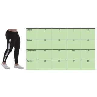 Calça Jogger Masculina de Moletom Slim com Listras - Kit 3 - PRETO, CINZA, AZUL MARINHO