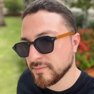 Proteção UV400 Oculos de Sol Redondo Unisex Vegas - C3